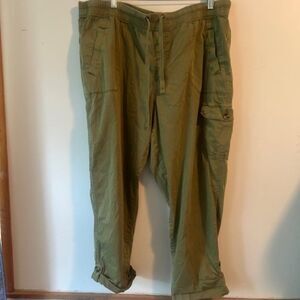 Sonoma Green Khaki drawstring waist Cargo pants, size 16W